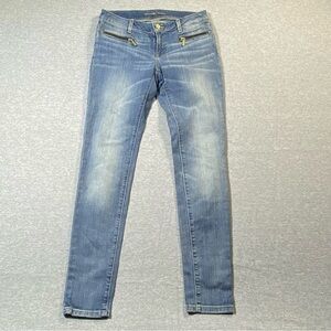 Michael Kors Jeans Womens 4 Blue Izzy Skinny Low Rise Zip Pocket Stretch Denim